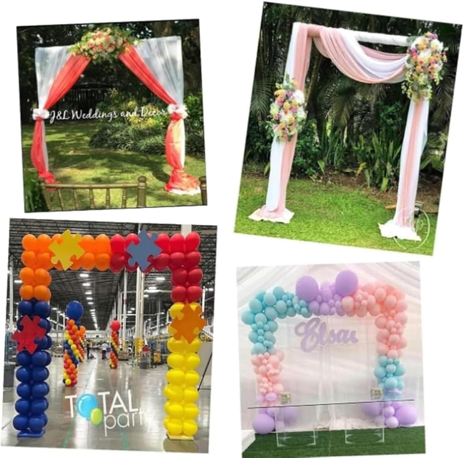 ガーデンアーク、調整可能な四角い風船アークサポートのメタルアーチ